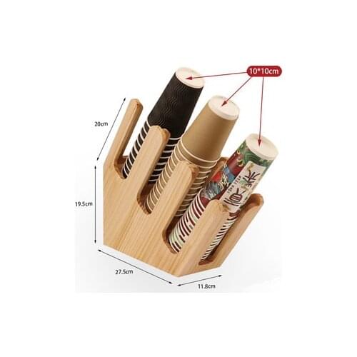 Bamboo Coffee Rack Acrylic Coffee Paper Holder Tea Shop Supplies Cup Holder Cup Separator Cup Lid Milk Tea Rack