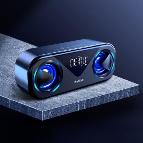 10W Bluetooth Speaker Portable Home Rechargeable LED Screen Alarm Clock FM Radio Stereo Wireless Loudspeaker Subwoofer Soundbox