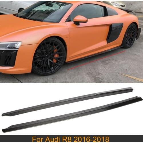 Carbon Fiber Car Side Skirts Body Kits for Audi R8 Coupe Convertible 2016 2017 2018 Side Door Bumper Skirts Body Kits Aprons