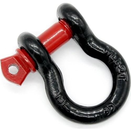 Tow Shackle D Ring Steel 2T Bow Shackle Isolator 2 Pack Towing Accessory for Off-road Vehicle