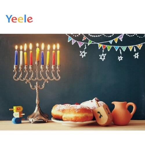 Jewish New Year Rosh Hashanah Happy Hanukkah Candle Lampstand Photography Backdrop Photographic Background For Photo Studio Prop
