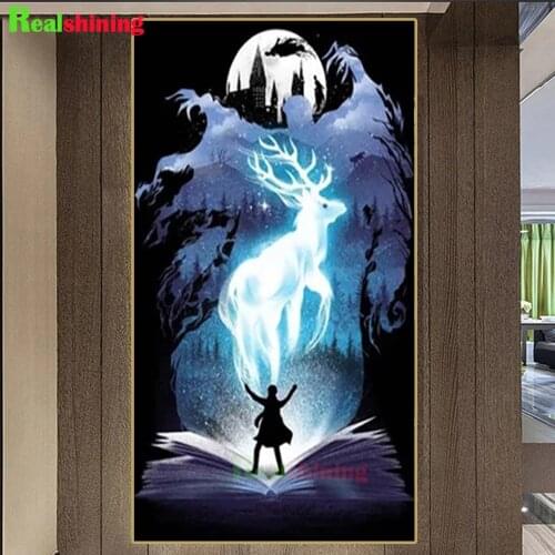 Fantasy Fluorescence Deer Book Of Magic Diamond Painting 5D DIY Full Square Round Diamond Embroidery Boy Gift,Home Decor N1968