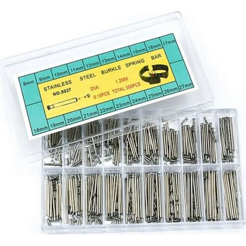 Wholesale 1 Set Watch Repair Tools & Kits Spring Bar 8MM~27MM Watch Parts Stainless Steel Diameter 1.2MM Tight Nailing
