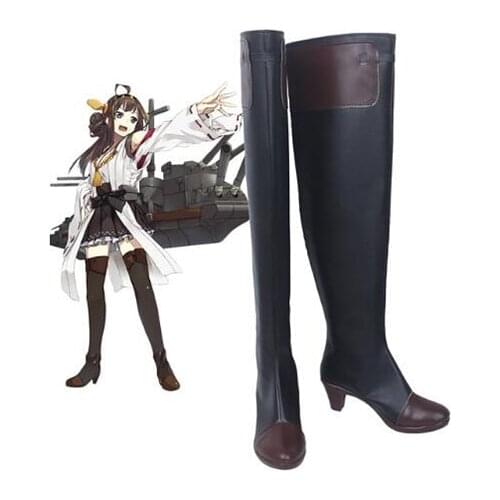 Kantai Collection Kongou Class Fast BattleshipCosplay Boot shoes Costume Accessories Halloween Party Boots for Adult Women Shoes