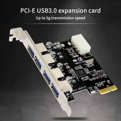 PCI-E to USB Expansion Card 4 Port USB 3.0 PCI Express Expansion Card USB PCI-E Adapter USB 3 PCI-E Converter For Win 10