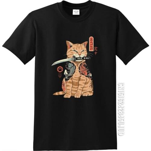 Catana Cool Men T Shirt Casual 100% Cotton Tops Cat Print Anime Tshirt Japanese Summer T-Shirt Harajuku Tops Male Tee Shirts