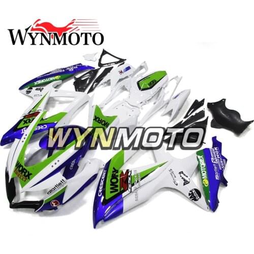 Complete Fairings Kit For GSXR600 750 2008-2010 08 09 10 K8 Injection ABS Plastics Bodywork Fairings Frames White Green Blue Kit