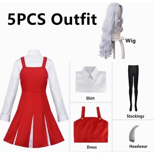 Anime Boku no My Hero Academia Season4 Eri Cosplay Costume Uniform Dress Halloween Costume Wig Horn socks