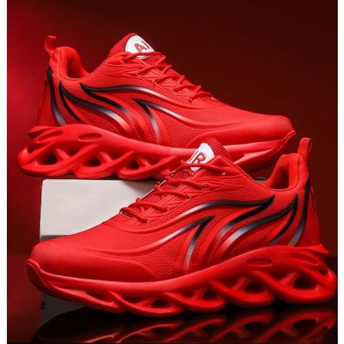 Xplay Mens Red Casual Sneakers Breathable Mesh Blade Shoes Male Comfortable Outdoor Trainers Sneakers for Men Zapatillas Hombre