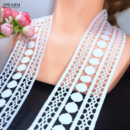 HWARM 10yard 6cm african lace fabric A row of small circles in the middle arc wedding decoration childrens clothing accessories