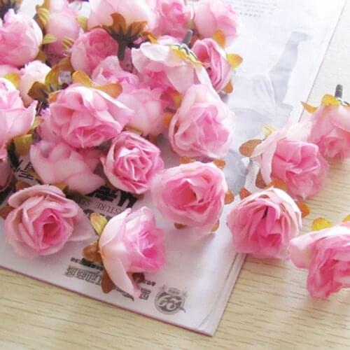100x Small Tea Rose Diy Rose Flower Silk Flowers Artificial Flowers Heads Plants For Home Wedding Xmas Decoration