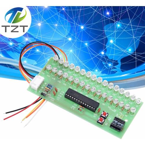 MCU Adjustable Display Pattern LED VU Meter Level Indicator Amplifier Audio 16 LED Dual Channel Green lamp light DC 8V to 12V