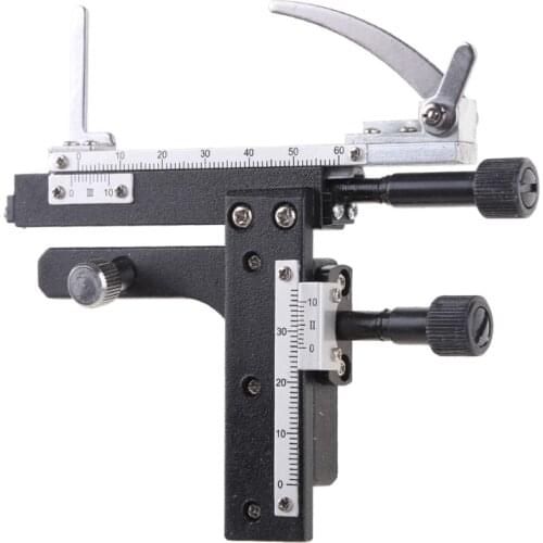 Microscope Attachable Mechanical Stage X-Y Moveable Caliper Vernier with Scale 85DA