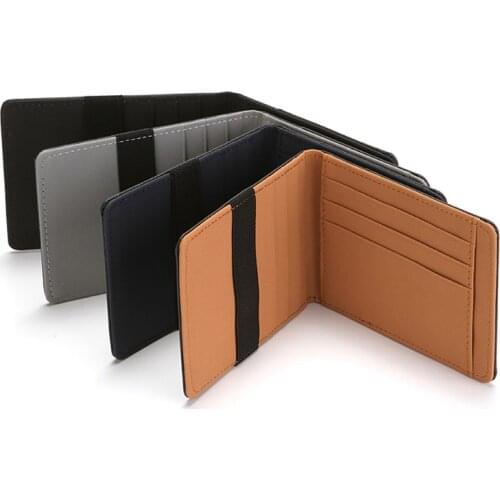 Men Slim Bifold Wallet RFID Blocking Pocket Wallet Credit Card Holder with Cash Strap