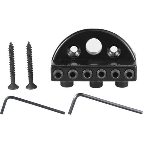 6-string Headless Electric Guitar String Locking Nut Set with 2 Wrench 2 Screw Black