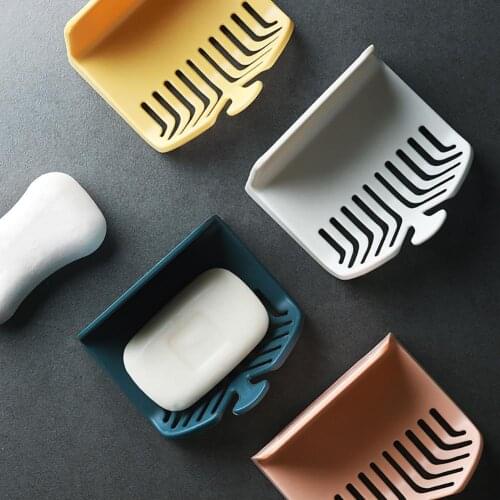 1Pcs Bathroom Wall Mount Drain Shower Soap Rack Holder Bath Ball Hanging Container Soap Draining Holder Kitchen Soap Box