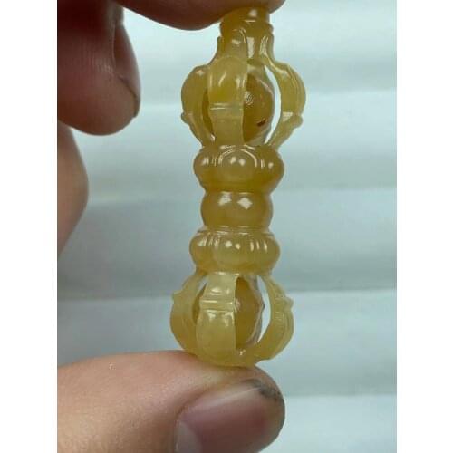 Natural Xinjiang Hetian jade diamond casting yellow jade pendant jade necklace pendants jewelry jade necklaces for women men