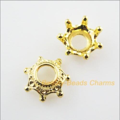New 30Pcs Gold Color Flower Crown End Bead Caps Connectors 13mm