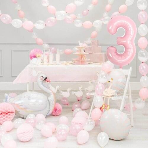 NEW Large White Swan Foil balloon Wedding Decoration Gril Forest Happy Birthday Party Baloon Pink Flamingo Eyelash Globes