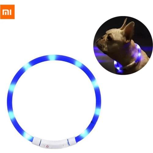 Xiaomi Youpin Small Beast Star Pet Collar LED Warning Lighting third gear adjustment Soft Silicone Can Be Cut USB Charging
