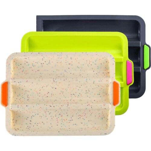 Food Grade 3 Grid French Stick Silicone Mold Creative Non-stick Baking Pan Bread Household Oven Cake Utensils