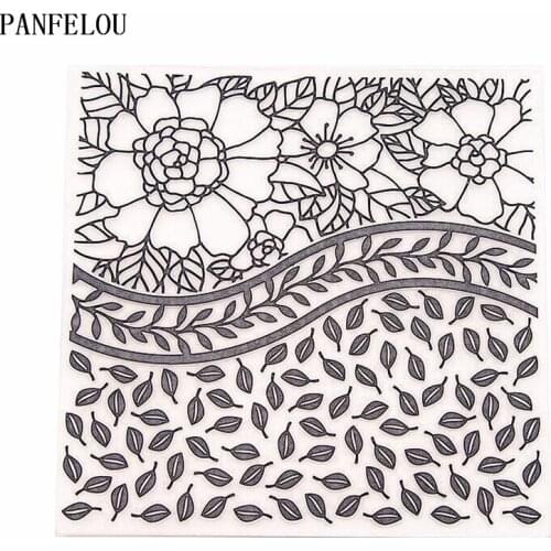 PANFELOU Large flowers and leaves Embossing folders Plastic For Scrapbooking DIY Template Fondant Cake Photo Album Card Making