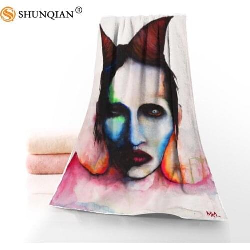Custom marilyn manson Towels Microfiber Fabric Popular Face Towel/Bath Towel Size 35x75cm, 70x140cm Print your picture