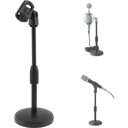 Portable Desktop Lifting Plastic Weighted Disc Microphone Stand for General Meeting / Computer Microphone / Live Broadcast