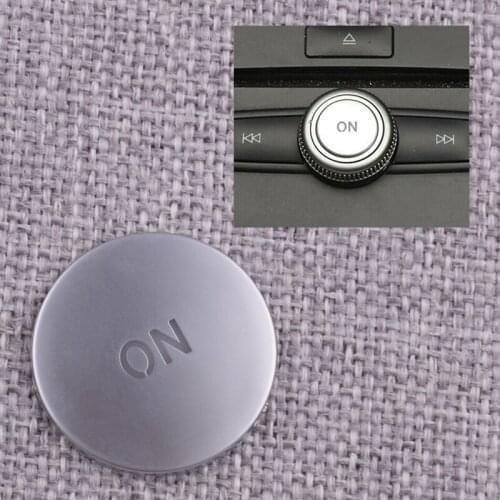 Silver Car ABS Console Volume Multimedia ON Knob Button Cover Trim Sequin Fit For Mercedes Benz C E Class W204 W212 GLK