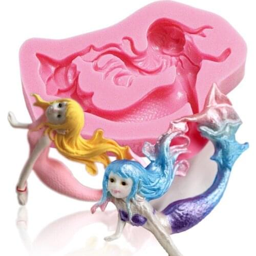 3D Fairy Mermaid Silicone Cake Mold Chocolate Candy Fondant Cutter Soap Baking Tools Kitchen Accessories Cookie Cutter