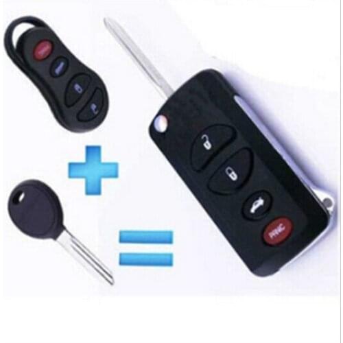 New Modified Flip Folding Remote Key Shell Case For Chrysler Jeep Grand Cherokee Wrangler Dodge 4 Button Fob Key Cover