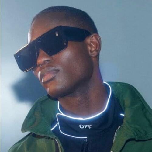 2021 Black White Big Frame Rectangular Thick Temples Mens New Sunglasses OW40018U Fashion Womens High-Quality Glasses