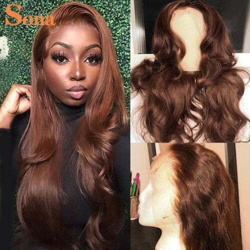 Light Brown Wig 13x6 Lace Front Human Hair Wigs 180% Glueless Brazilian Remy Straight Colored Ginger Blonde Red Lace Frontal Wig