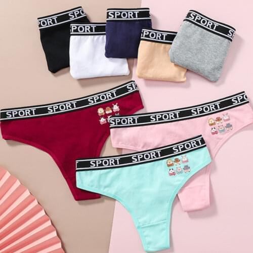 6pcs/lot Girl Cotton Panties Thongs Female Lingerie Teenage Intimates Active Underwear Panty breathable g-strings XS-XL 4165p6