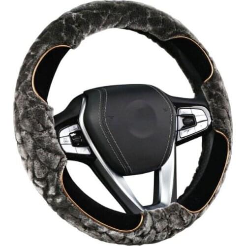 Universal 37-38cm Diameter Soft Plush Leather Car Steering Wheel Cover Auto Interior Accessories Steering-Cover Case Car-Styling