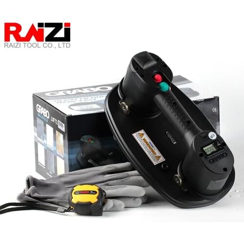 Raizi Grabo Vacuum Suction Cup Pro Lifter with Diggital Display for Wood Drywall Granite Glass Tile Porcelain Suction Tool