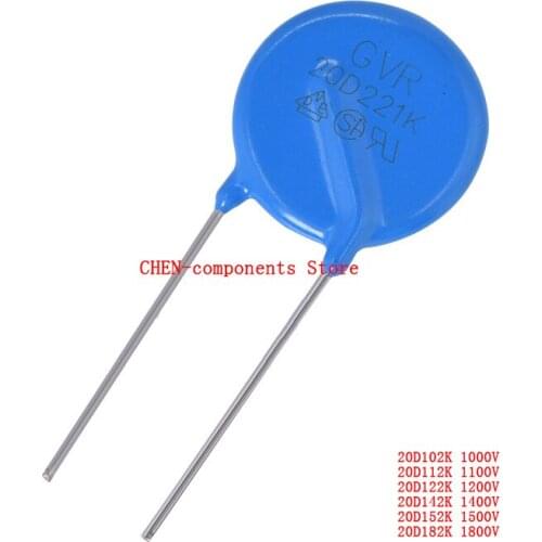 2PCS Varistor 20D102K 112K 122K 142K 152K 182K 1000V 1100V 1200V 1400V 1500V 1800V 20D182K 20D152K
