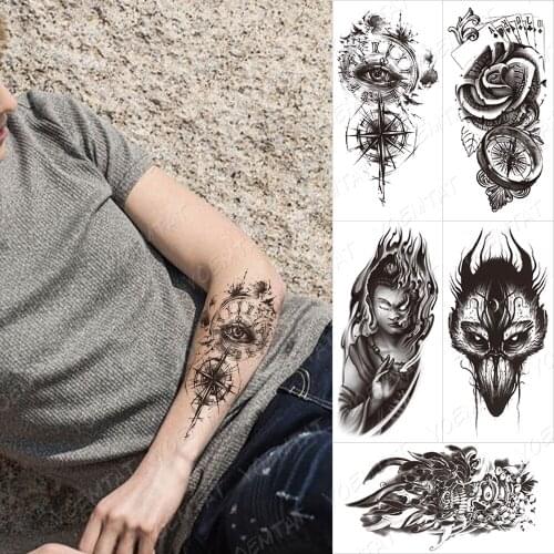 Waterproof Temporary Tattoo Sticker Dragon Lotus Plum Flash Transfer Tattoo Indian Eagle Wings Body Art Arm Fake Tatoo Women Men