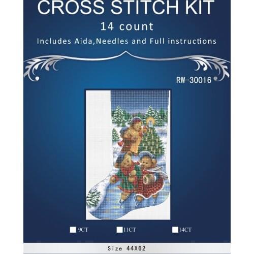 Top Quality Beautiful Lovely Counted Cross Stitch Kit Christmas Stocking Nicholas Santa Fa8ther Gift dim 0752