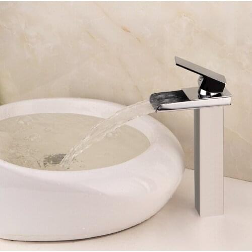 High Basin Faucet Bathroom Sink Faucet Single Handle Hole Chrome Faucet Basin Taps Deck Vintage Wash Hot Cold Mixer Tap Crane