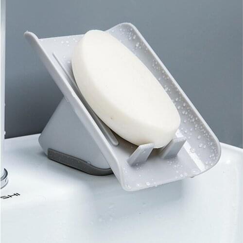 XZJJA Multi-function Vertical Geometric Soap Holder Bathroom Non-slip Drain Soap Tray Soap Dish Bathroom Accessories