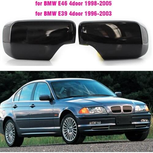 Rearview Mirror Cover Cap Carbon Fiber / Black For BMW E46 E39 4door 325i 330i 525i 530i 540i 1998 1999 2000 2001 2002-2005