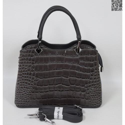Womens bag, posess store, l49-19, under one lock three departments, embossing lacquer crocodile