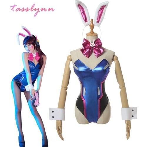 DVA Cosplay Women Sexy Costume Song hana Bunny Girl Cotume Game OW Jumpsuit Women Romper Over Watch
