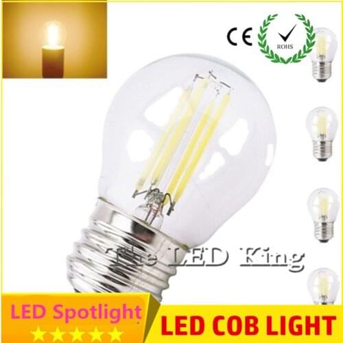 10PCS Led Edison Bulb G45 Big light bulb 6W 12W 18W led bulb E27 clear glass indoor lighting lamp AC220V 230V Led Filament Bulb