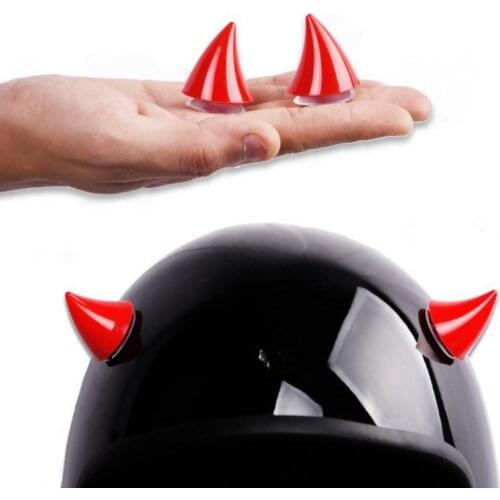2PCS Motorcycle Helmet Corner Plastic Resilient Silicone Suction Cup Soft Horn Decoration Headwear Rubber Horn