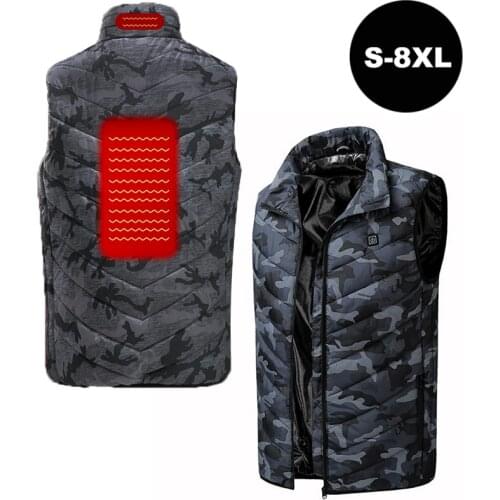 2020 USB Waistcoat Thermal Warm Clothing Outdoor Jacket Electric Heated Vest S-8XL Hot Sale Winter Camping Hiking Heated Jacket