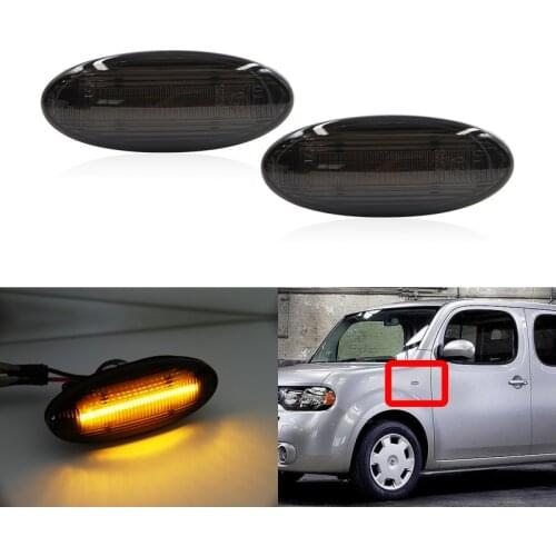 2x Smoked Front Led Side Marker Light Indicators Lamp For Nissan Qashqai X-Trail NV200 NP300 Juke F15 Micra For Renault Smart