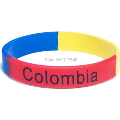 300PCS Segmented color Colombia wristband silicone bracelets free shipping by FEDEX