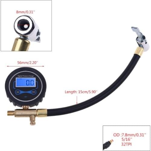 Digital Car Tire Pressure Gauge Air Compressor Inflating Tube Hose w Deflation J6PC
